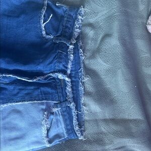 SHEIN Distressed Ankle Jeans in Blue